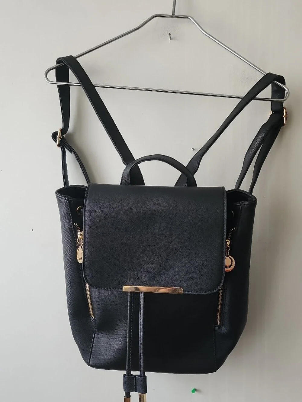 Elegant Black Women’s Backpack with Gold Hardware. Great Condition